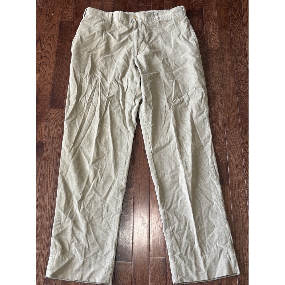Bills Khakis Made in USA Beige Corduroy M2 Flat Front Pants 36x32.5